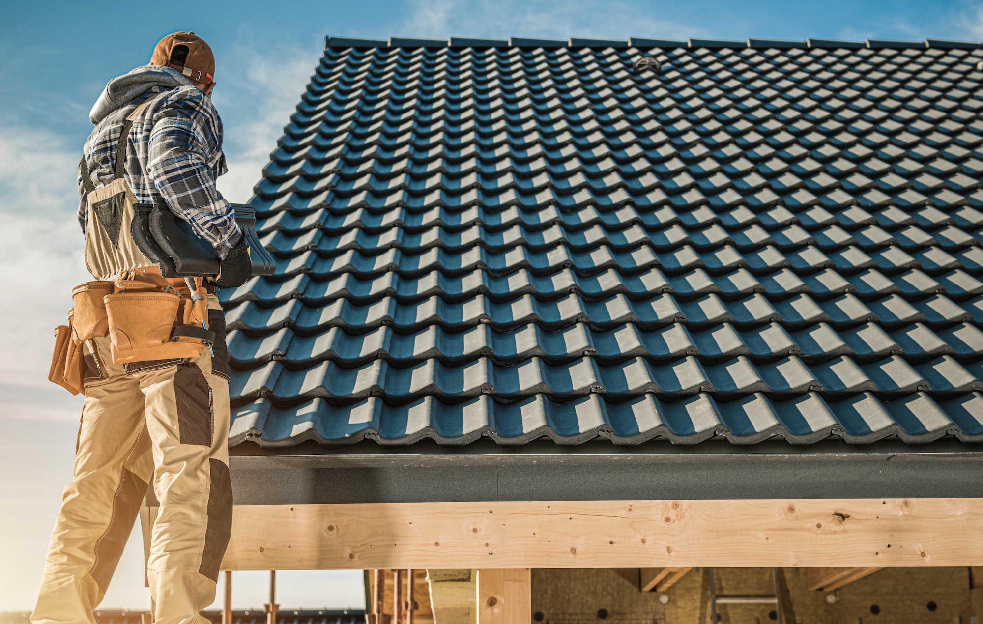 Tile Roofing Worker